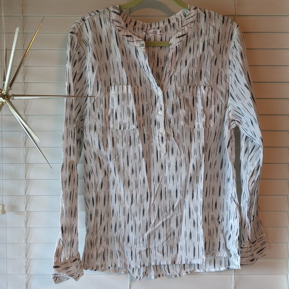 Carve Designs Striped Dylan Gauze Shirt Large